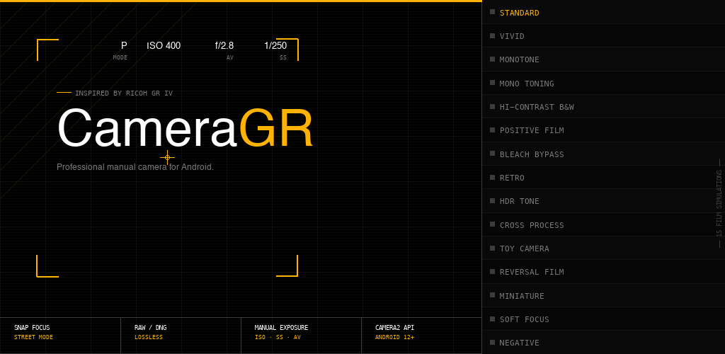CameraGR features preview